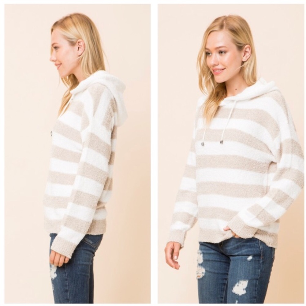 Cozy Striped Hoodie - Picture 2 of 3